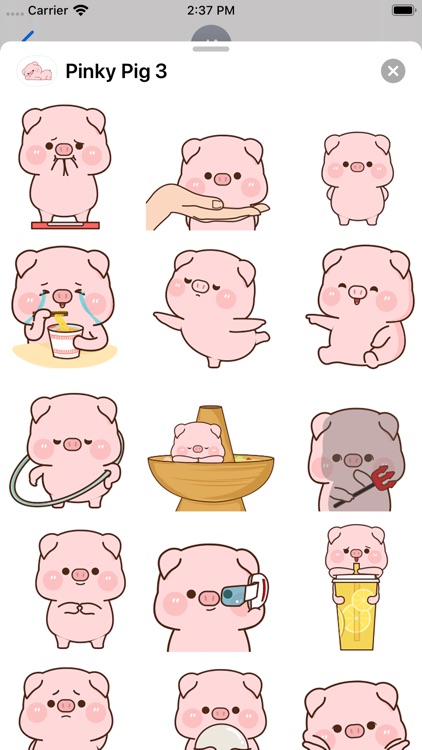 Pinky Pig Animated Stickers