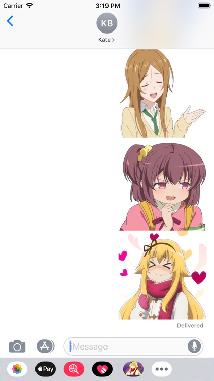 Kawaii Girl Reaction Stickers screenshot-3