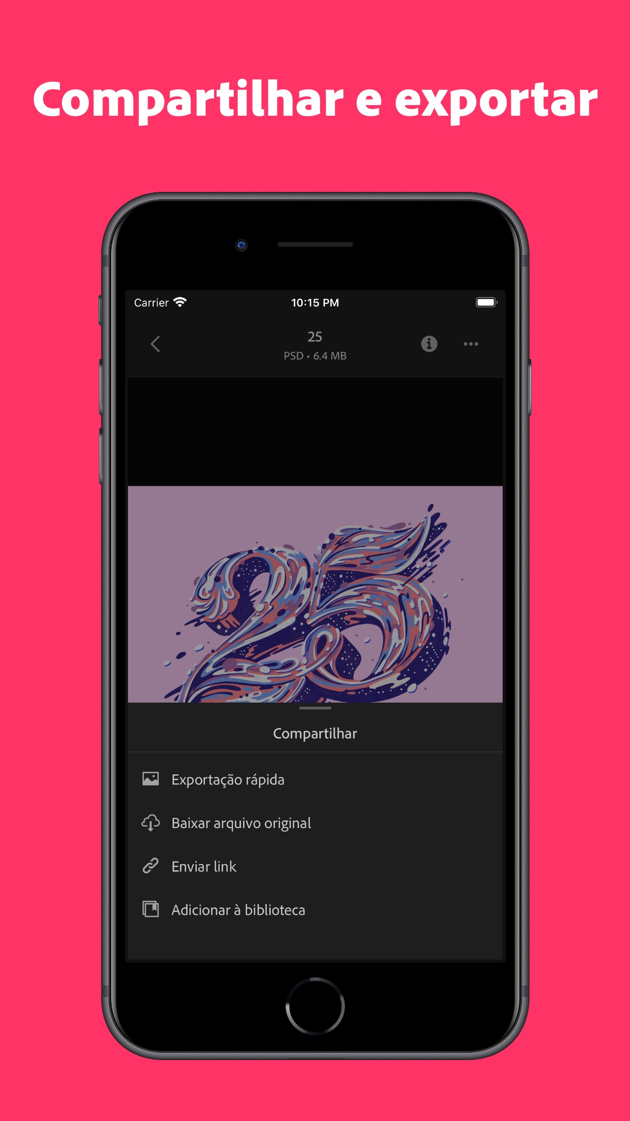 Screenshot do app Adobe Creative Cloud