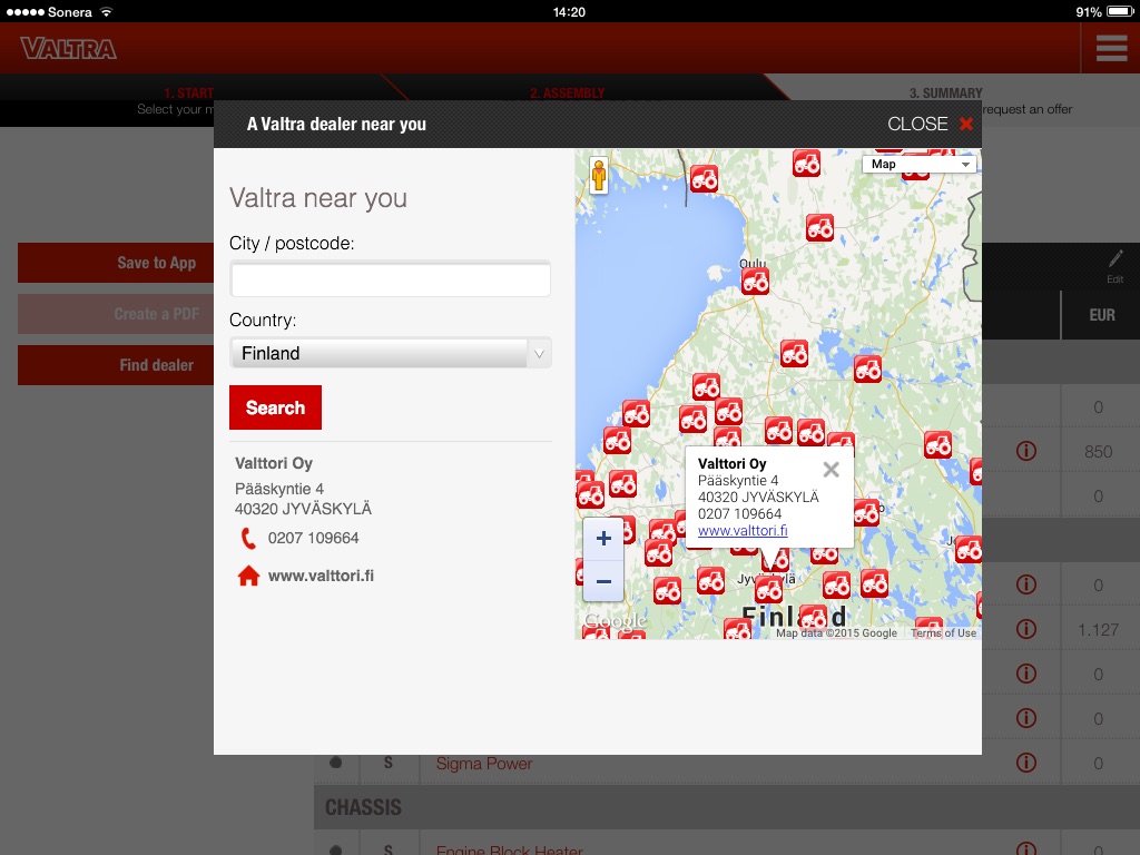 Valtra Configurator screenshot 3