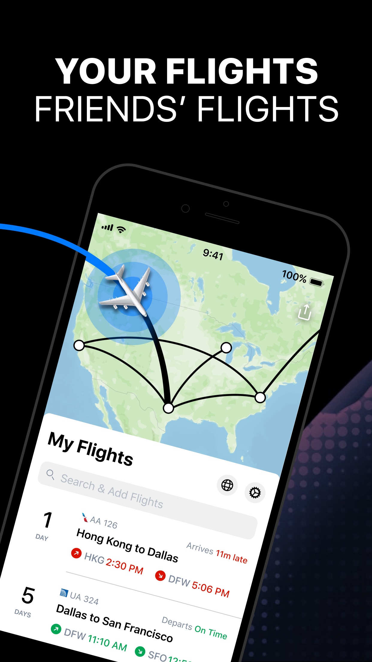 Screenshot do app Flighty - Live Flight Tracker