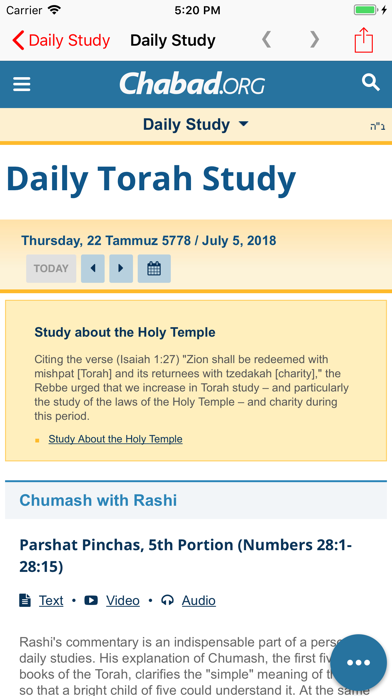 Chabad.org Daily Torah Study screenshot 2