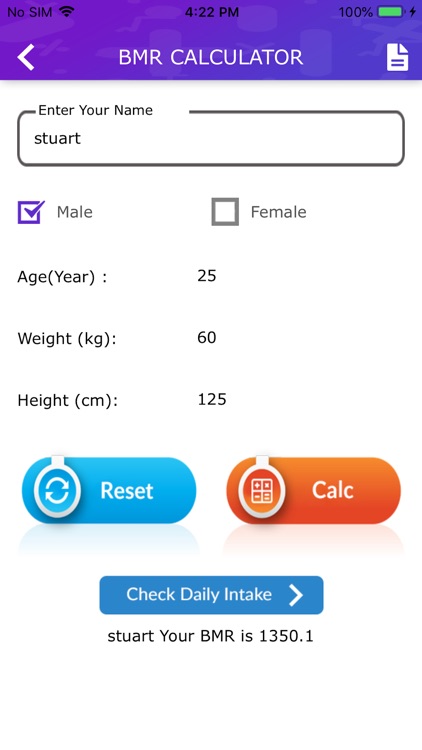 BMI n BMR Calculator