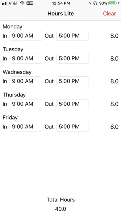 Hours Lite - Hours Calculator screenshot 2