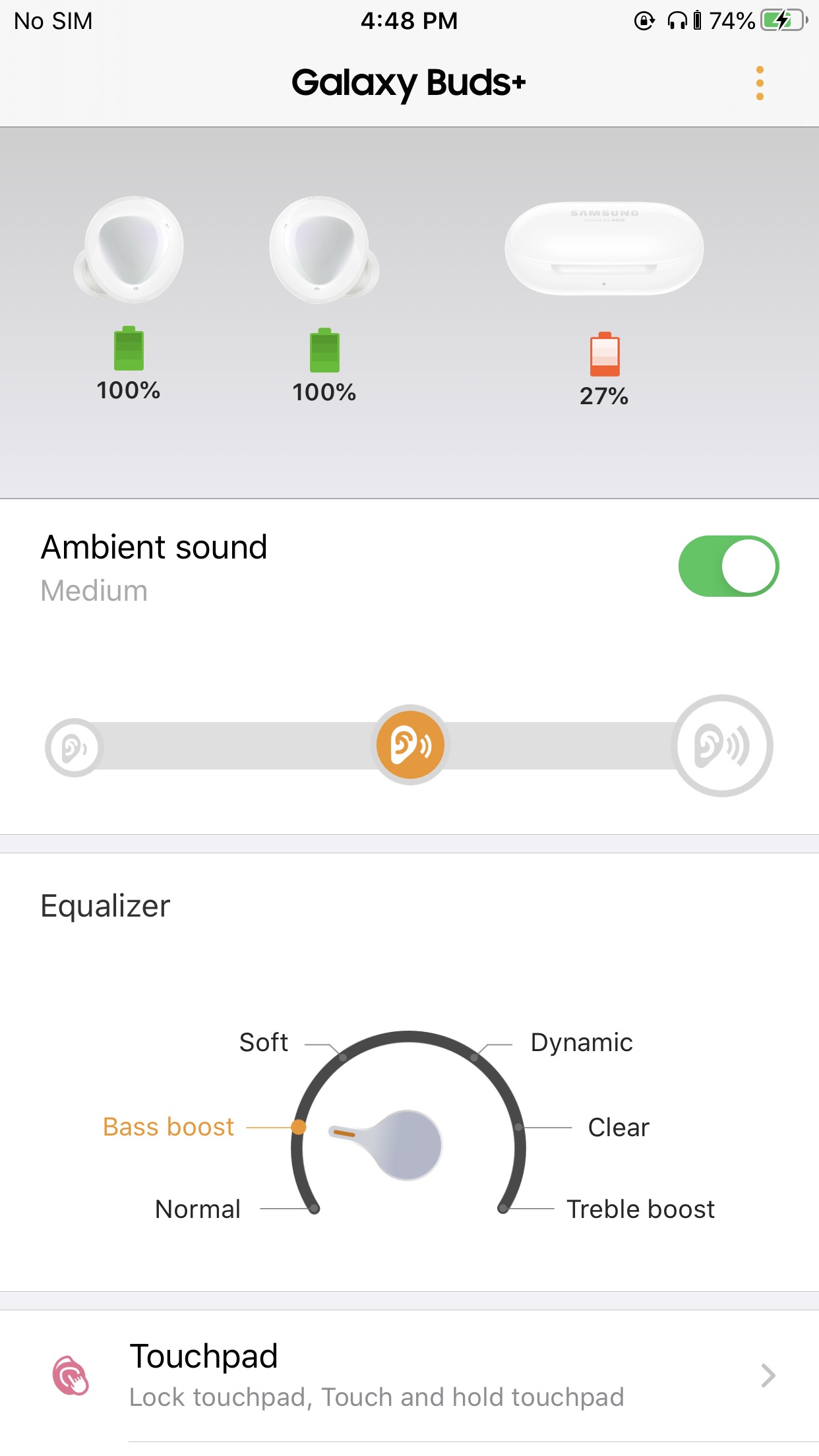 Screenshot do app Samsung Galaxy Buds+