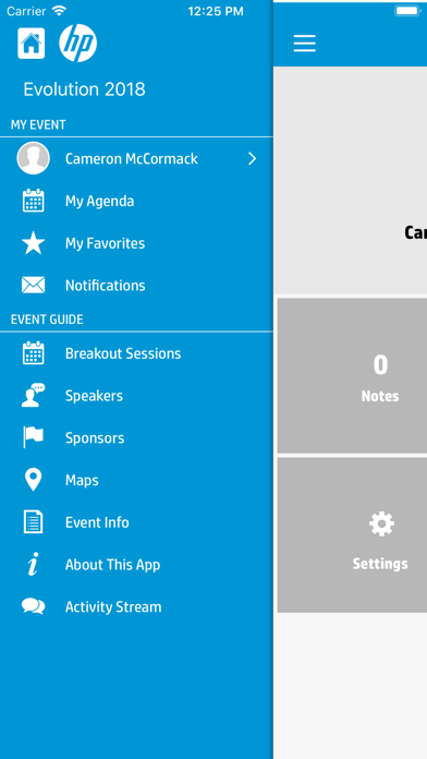 HP Events App screenshot 2