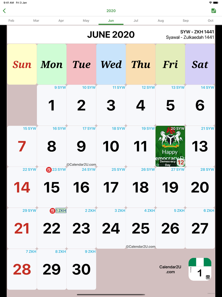 Nigeria Calendar 2020 - 2021 App for iPhone - Free Download Nigeria