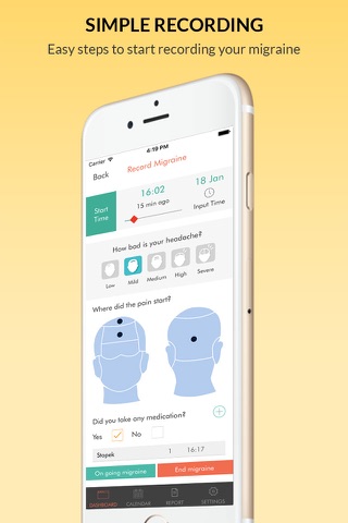 iMigraine - migraine tracker screenshot 2