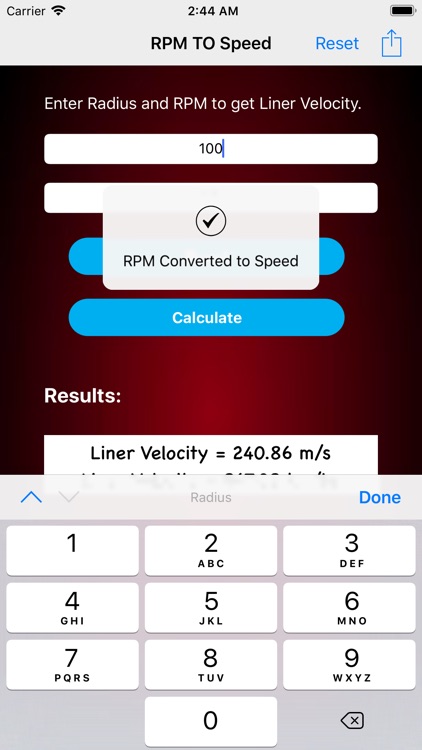 RPM To LinerVelocity screenshot-3