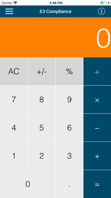 E3 Compliance Calculator screenshot 2