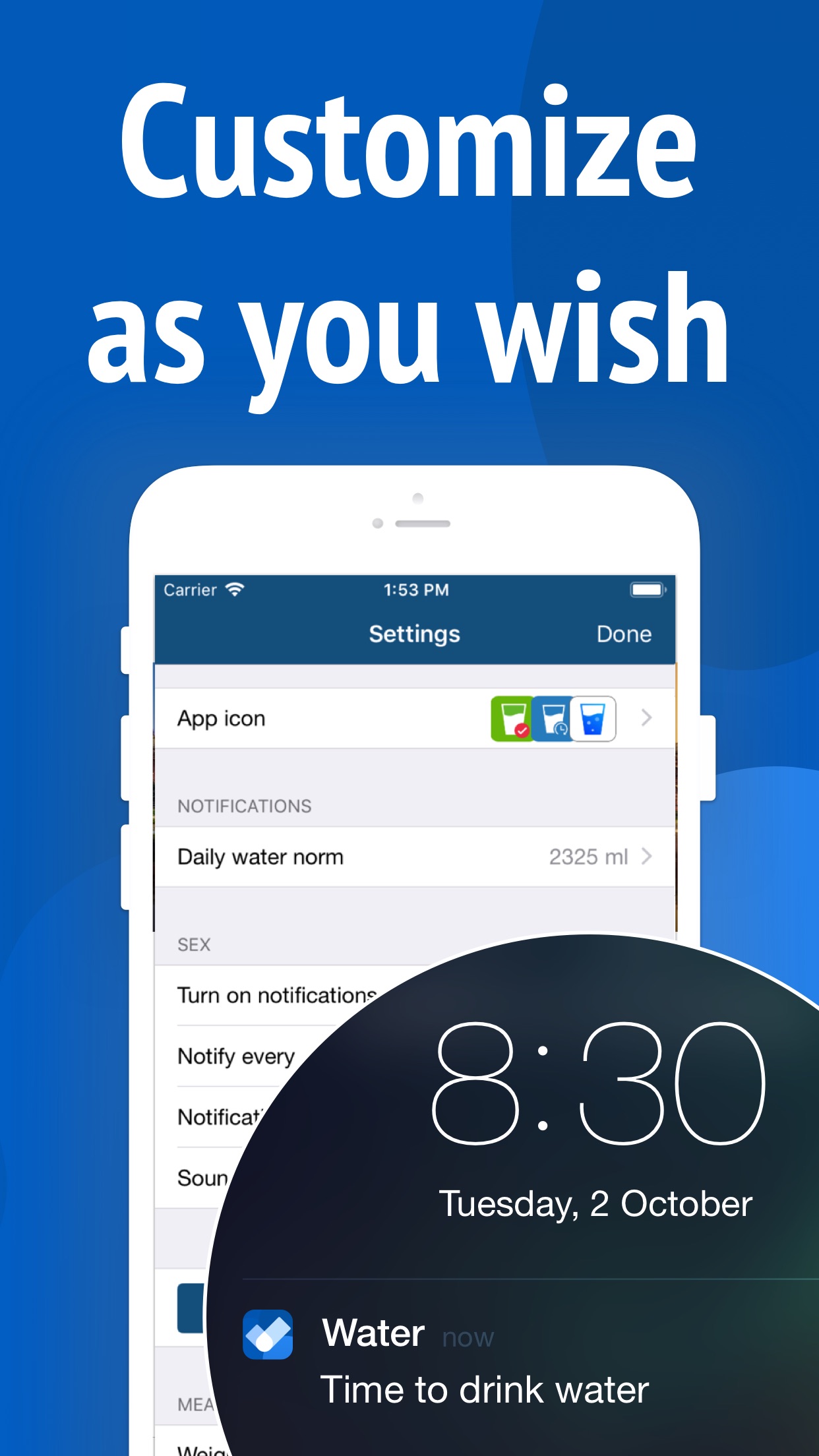 Screenshot do app Drink Control
