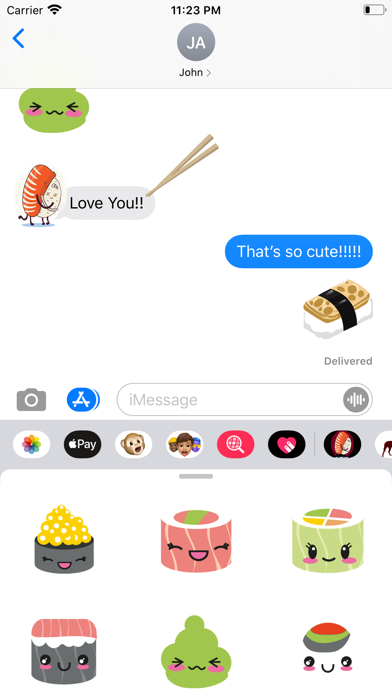 Fun Cute Sushi Stickers screenshot 2