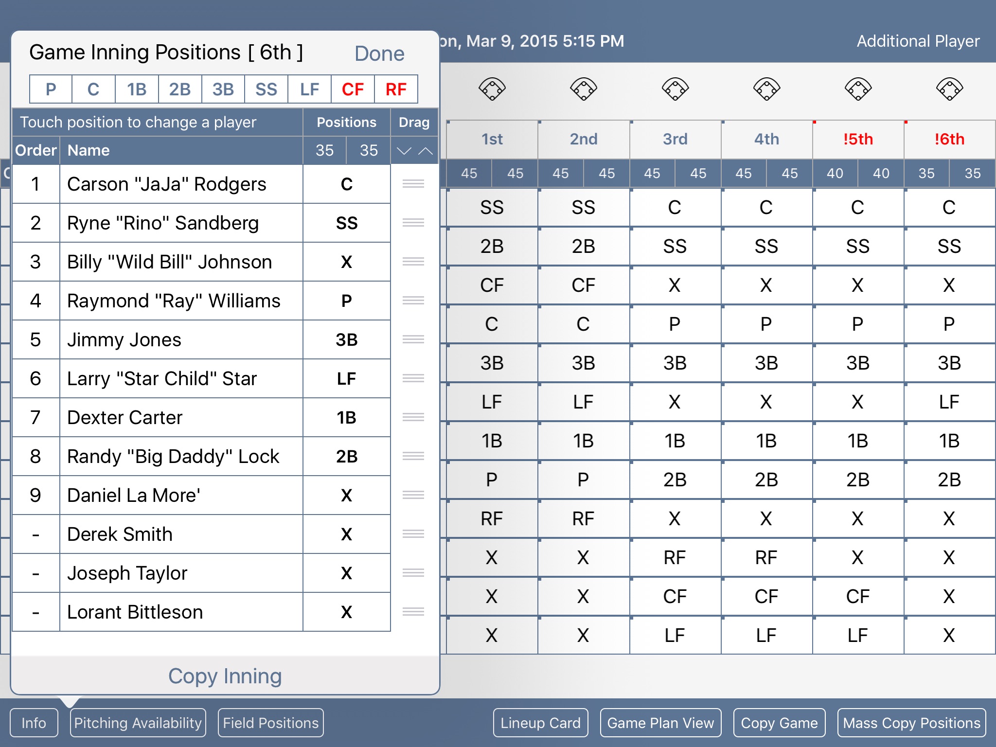 Baseball/Softball Game Planner screenshot 3