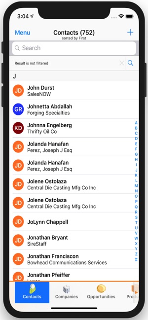 SalesNOW Mobile CRM for iPhone