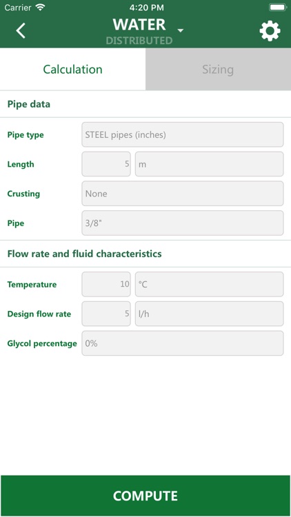 Caleffi Pipe Sizer