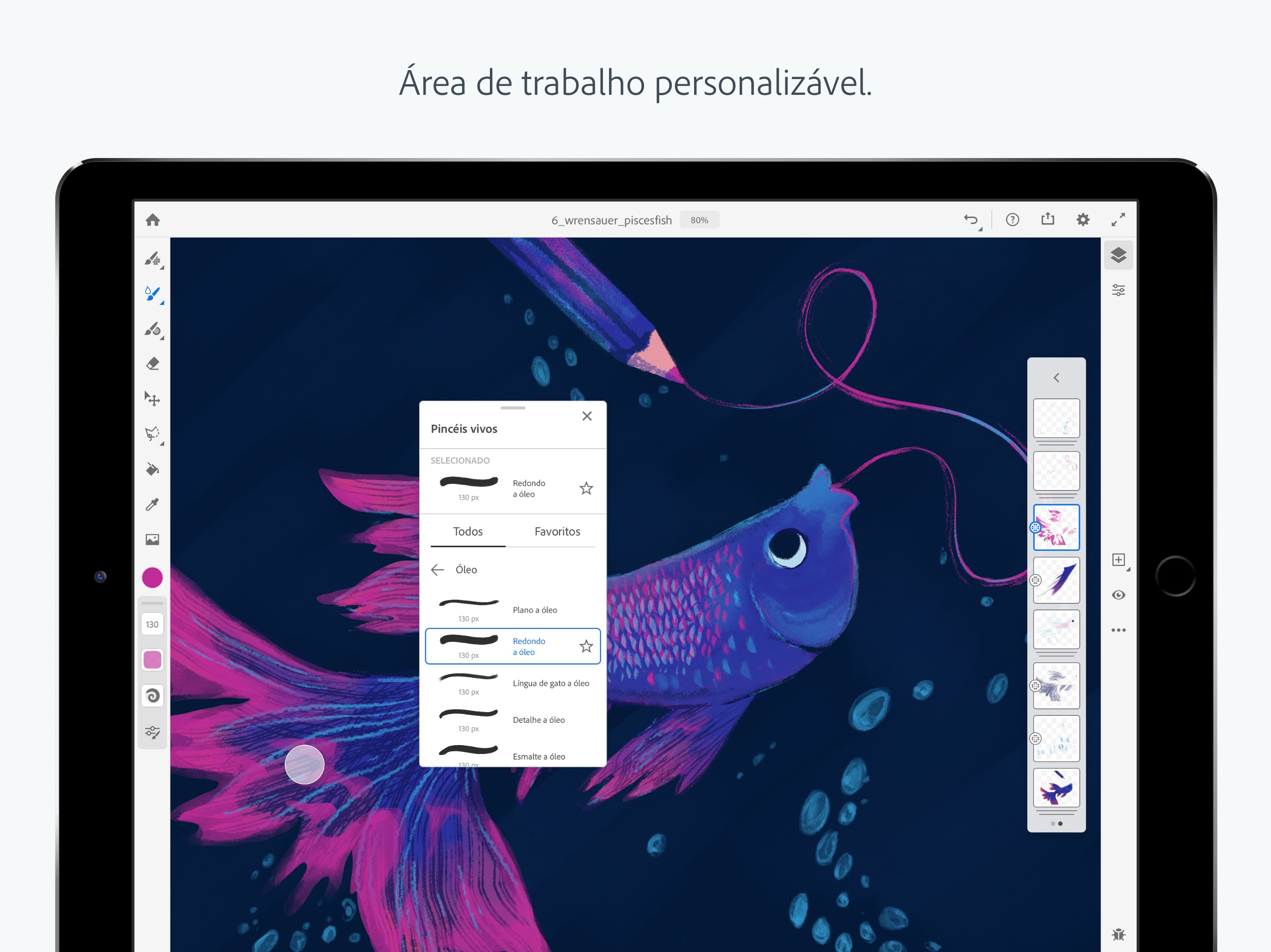 Screenshot do app Adobe Fresco - Desenhe e pinte