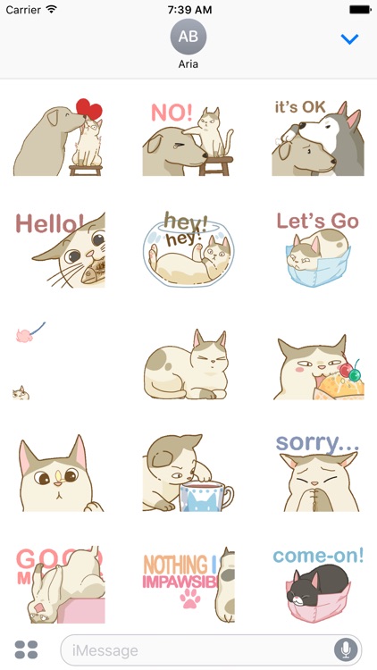 Cute Cat And Friends Stickers