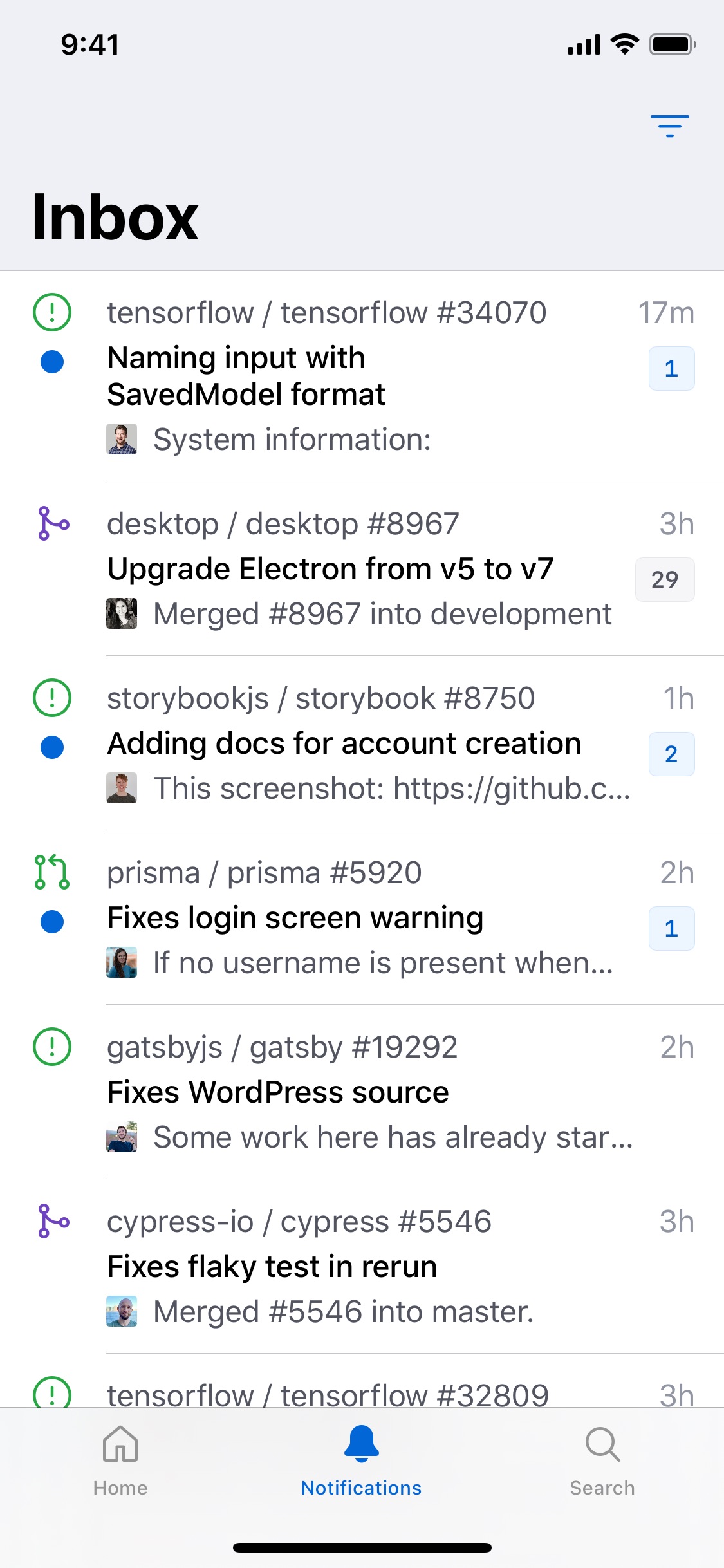 Screenshot do app GitHub