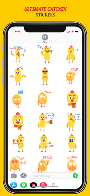 Yellow Chicken Sticker