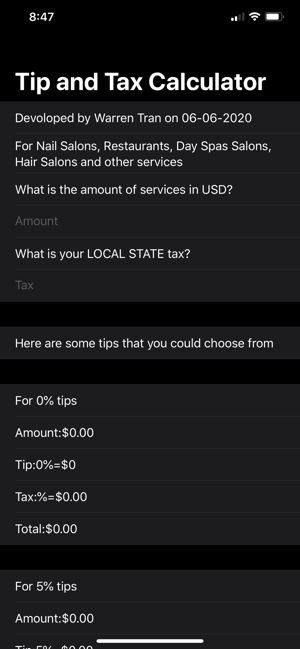 Warren's Tip & Tax Calculator(圖1)-速報App