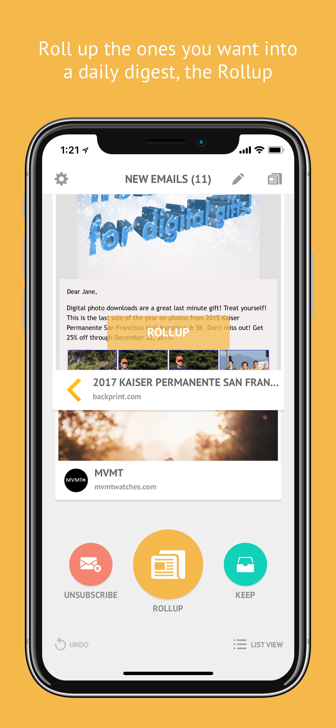 Screenshot do app Unroll.Me