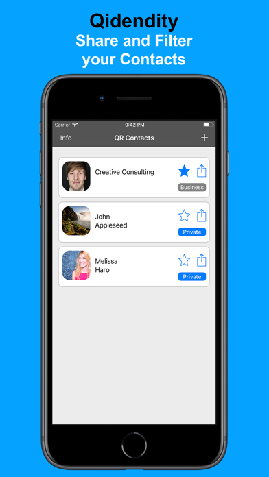 Qidentity - Kontakte teilen screenshot 2