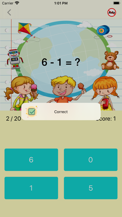 How to cancel & delete First Grade Math Quiz from iphone & ipad 3