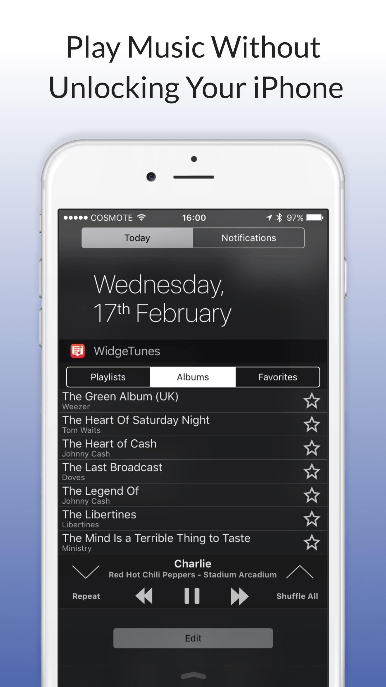 Screenshot do app WidgeTunes - The Music Widget