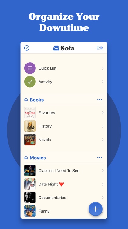 Sofa: Downtime Organizer screenshot-0