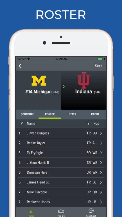 Indiana Football Schedules