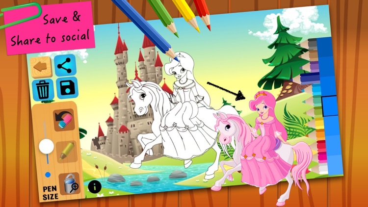 Princess Fairy Tales Coloring screenshot-3