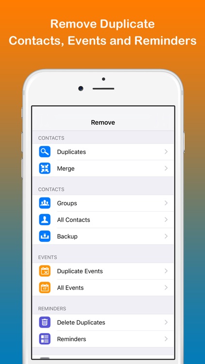 Remove Duplicate Contacts +