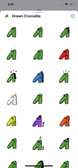 Drawn Crocodile Sticker Pack(圖1)-速報App