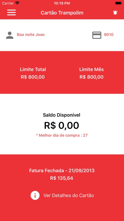 Cartão Trampolim