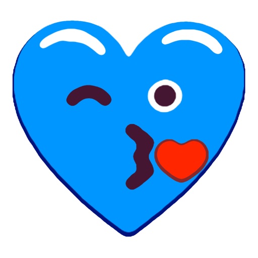 Heart Blue Love Emoji Stickers by Martha Luz Rodriguez Leal
