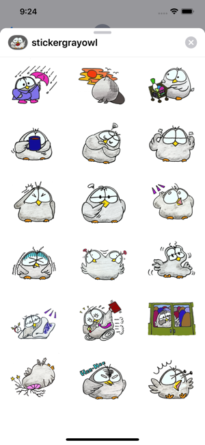 Sticker gray owl(圖2)-速報App