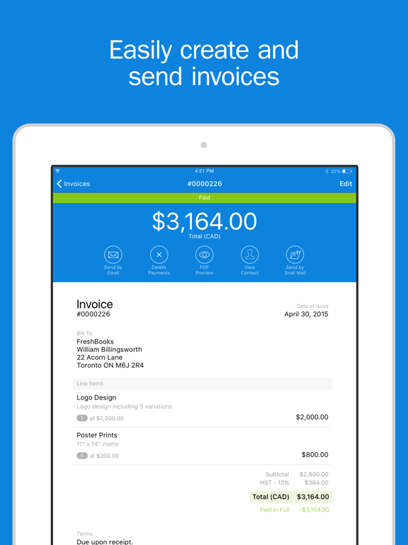 FreshBooks Cloud Accounting - Invoice Clients & Manage Expense Receipts screenshot