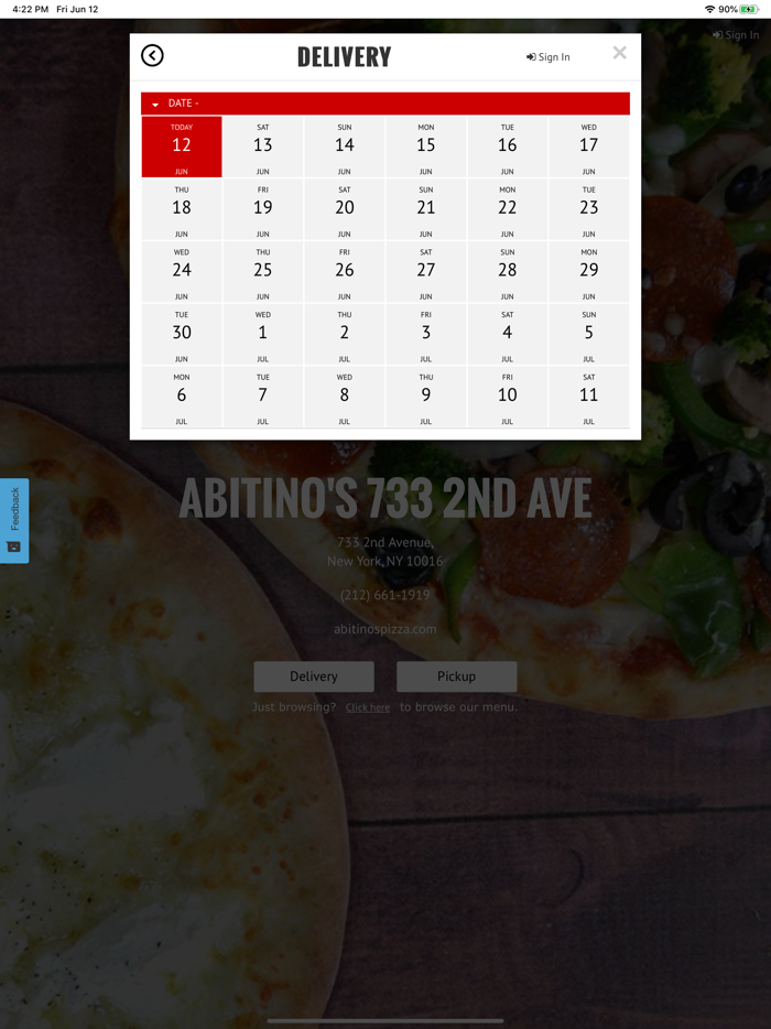 Abitinos Pizza