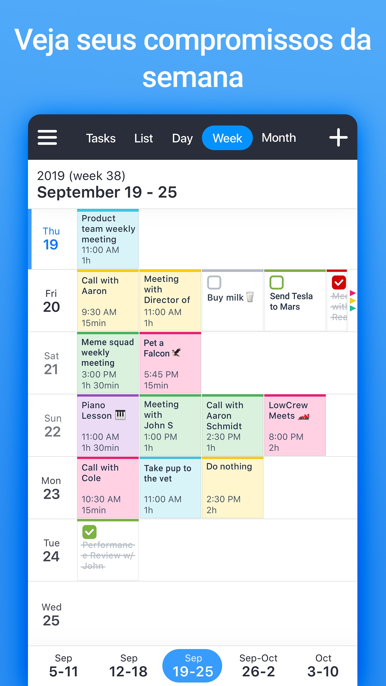 Screenshot do app Calendars da Readdle