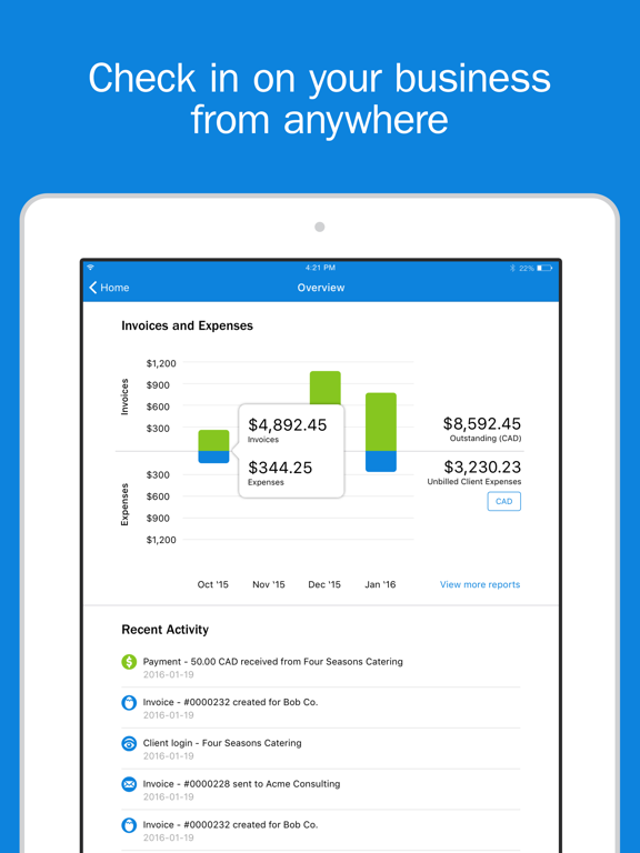 FreshBooks Cloud Accounting - Invoice Clients & Manage Expense Receipts screenshot