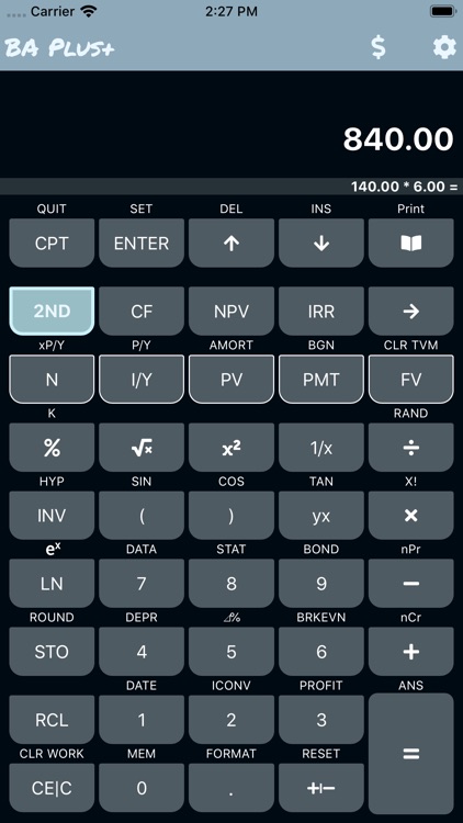 BA Plus Financial Calculator