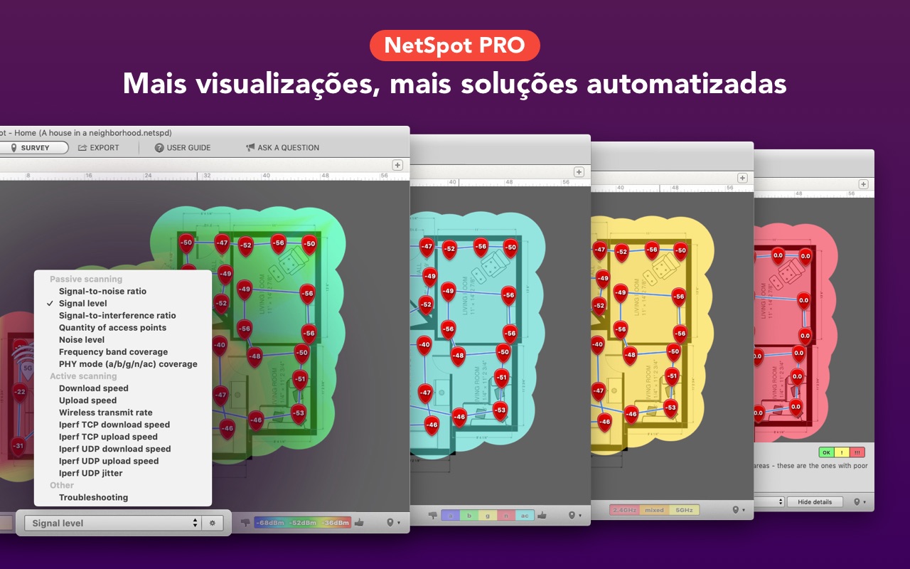 Screenshot do app NetSpot Home