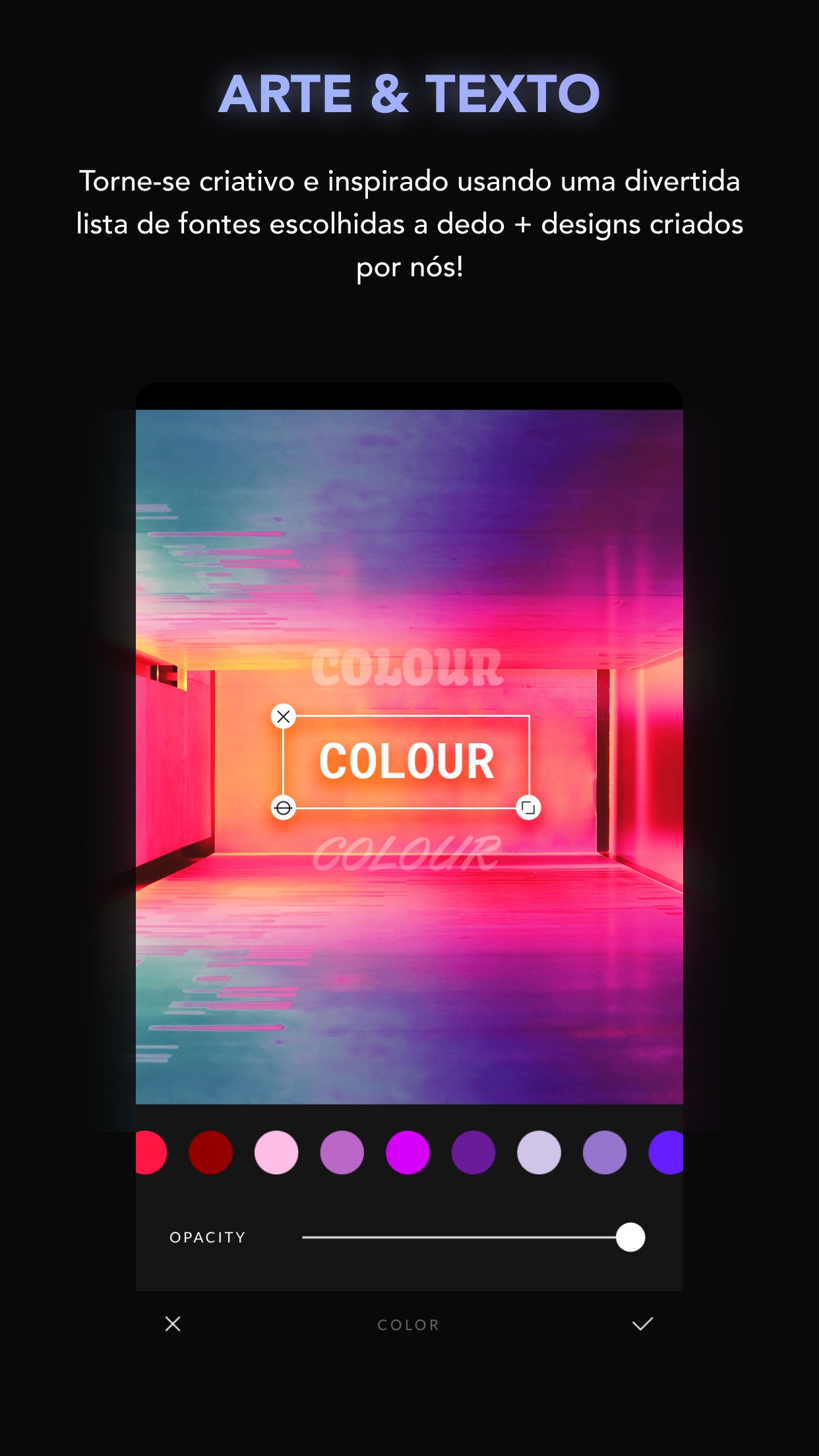 Screenshot do app Afterlight — Editor de Fotos