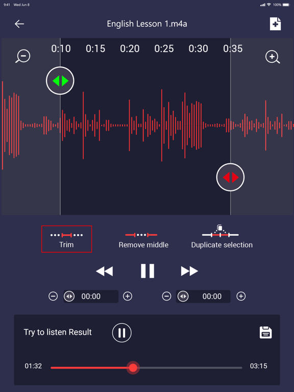 Voice recorder: Audio editor screenshot 2