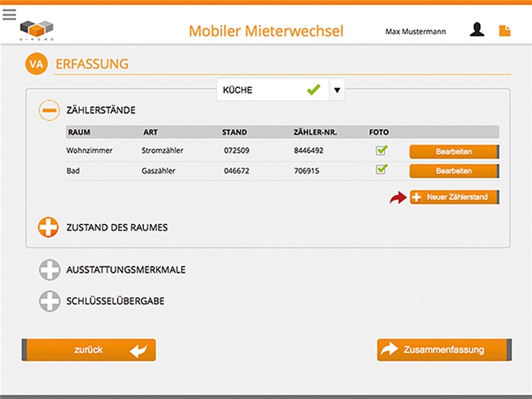 mobile Wohnungsübergabe