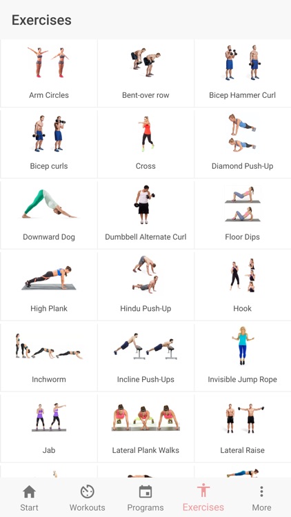 arm workout chart