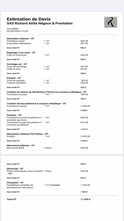 Estimation Travaux screenshot-3