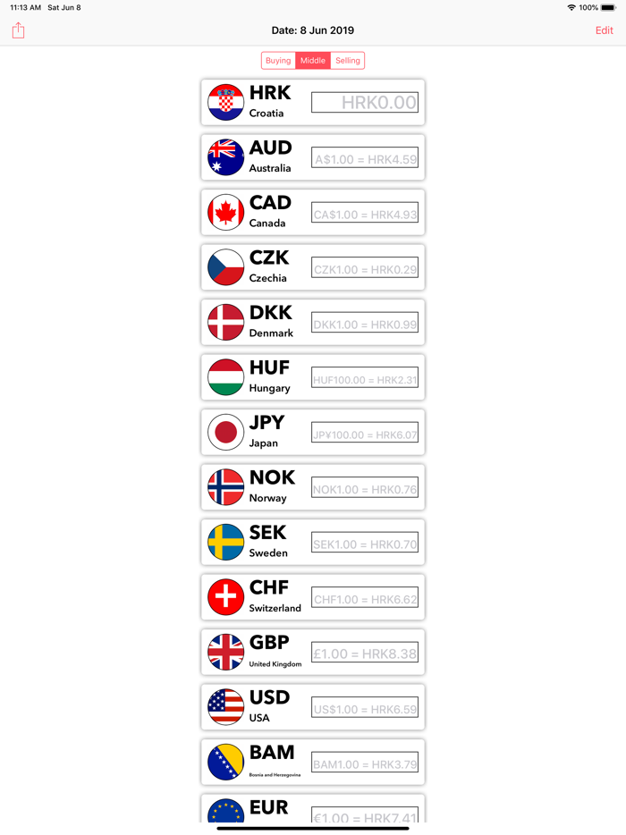 Croatian Exchange Rates