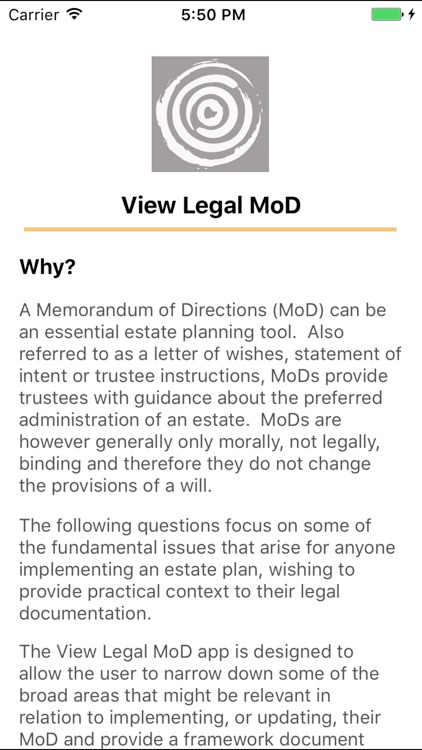 View Legal MoD