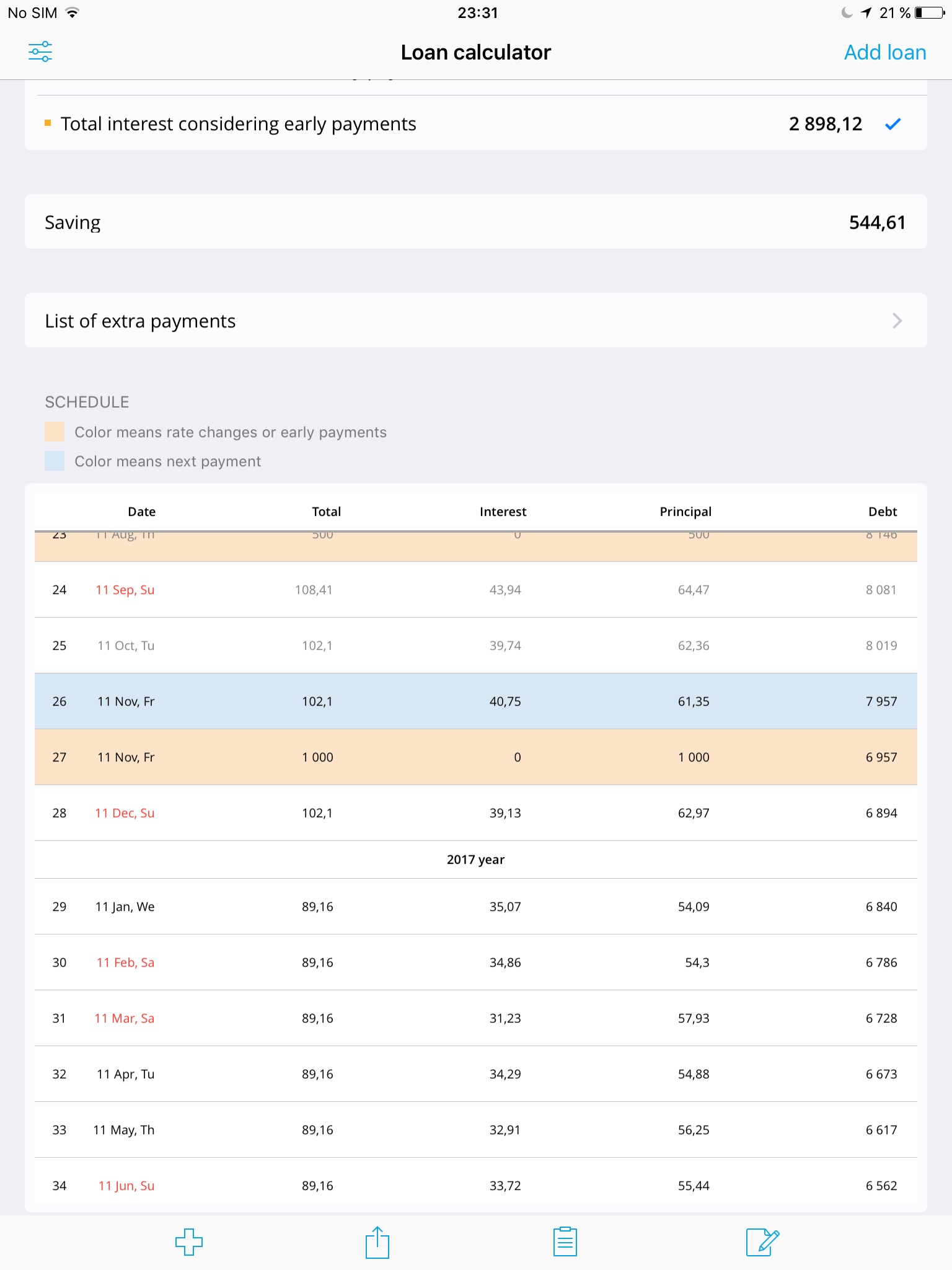 Loan Calculator with Extras screenshot 3